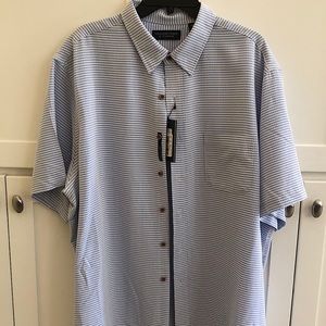 Round tree and Yorke XXL blue and white seersucker